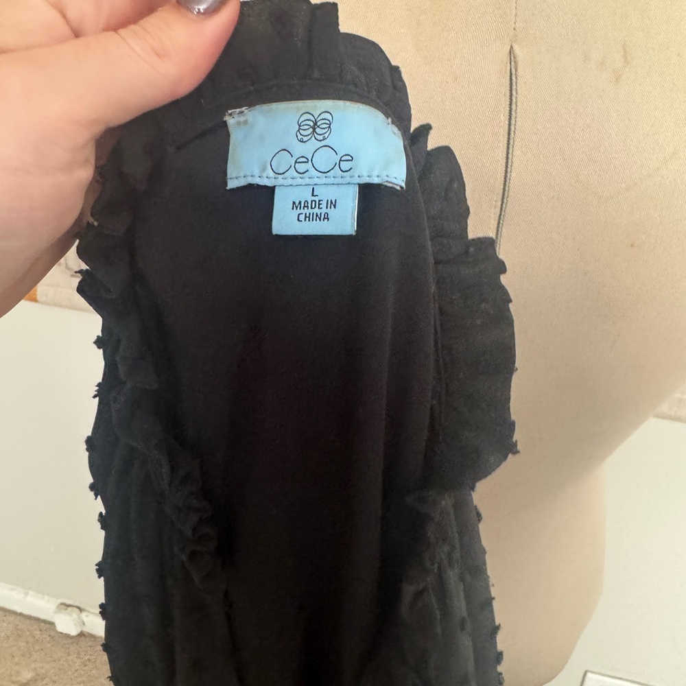 CeCe Black Ruffled Long Sleeve Dress - Picture 4 of 4
